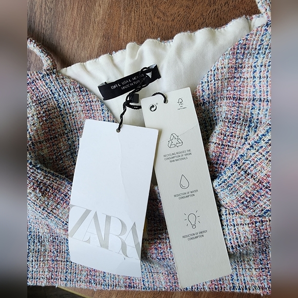 ZARA CHECKERED CORSET CROP TOP BLOGGERS FAV LARGE Pink Multi NEW - Picture 6 of 6